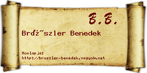 Brüszler Benedek névjegykártya